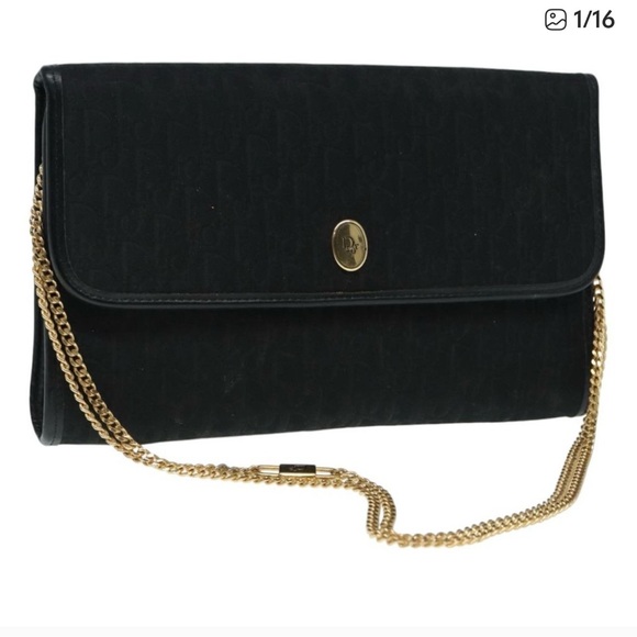 Dior Monogram Black Clutch authentic